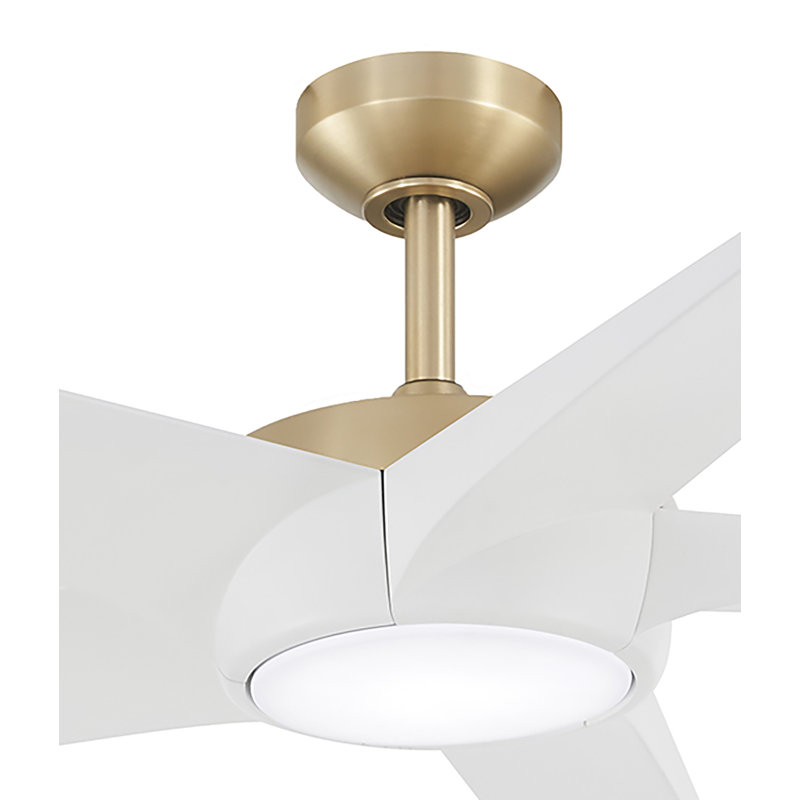 Minka Aire Skymaster - 64In Led Ceiling Fan, White, Soft Brass