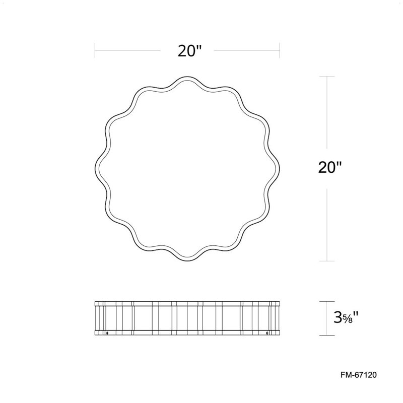 Vaughan 1 - Light 16" LED Flush Mount, Aged Brass, 3" H x 20" W x 20" D