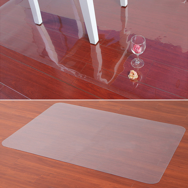 Square flat bottom PVC chair mats, 120cm x 90cm