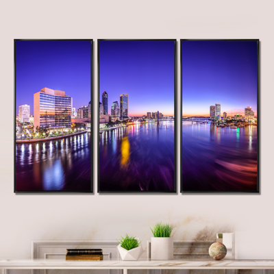 " Jacksonville Florida City Cityscape " 3 - Pieces