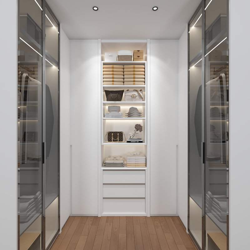 Short Tower Closet Unit Closet System, White, 36" H x 25.5" W x 14" D