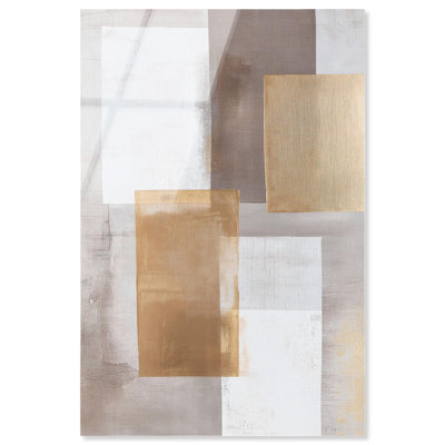 Interlocking of Planes III Acrylic Print Boho Gold Wall Art by Art Remedy, Ready to Hang, 10 x 15