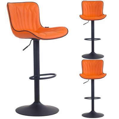 Faux Leather Swivel Adjustable Height Bar Stool