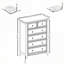 Commodes | Commode de rangement à 6 tiroirs de style maison de campagne, blanc cassé | Panneau de fibres à densité moyenne | Salon