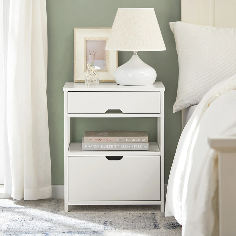 45cm W Manufactured Wood Bedside Table