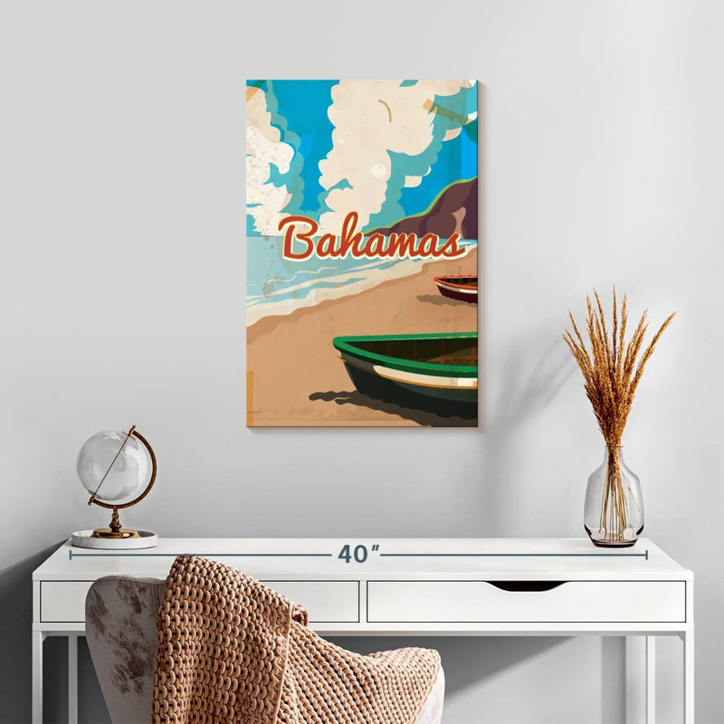 Affiche rétro Gillard Bahamas, H 24 po x l 16 po