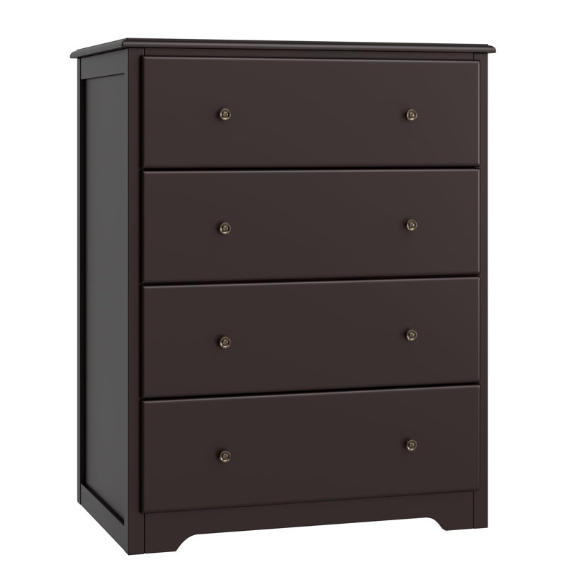 Commodes 4 tiroirs en bois, Brun foncé