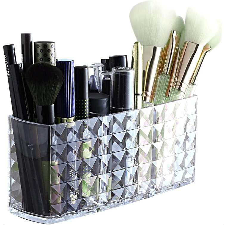 Buy Freestanding acrylic makeup brush stand with lid with Custom Designs 
