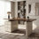 Bureau moderne en noyer de 63 po avec plateau en bois massif et 3 tiroirs de rangement Dunte