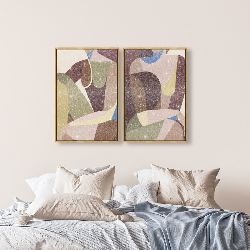 Body Studio Set Abstract Canvas Print by Oliver Gal, Black Frame, 10 x 15, 37" H x 25" W, Gold Floater Frame