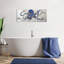 3 Piece Octopus Wall Art Painting Navy Blue Marine Animal Picture Print On Canvas Ocean Life Poster for Bathroom Bedroom Home Decor Decoration Gift Easy To Hang 12"x16"x3PCS