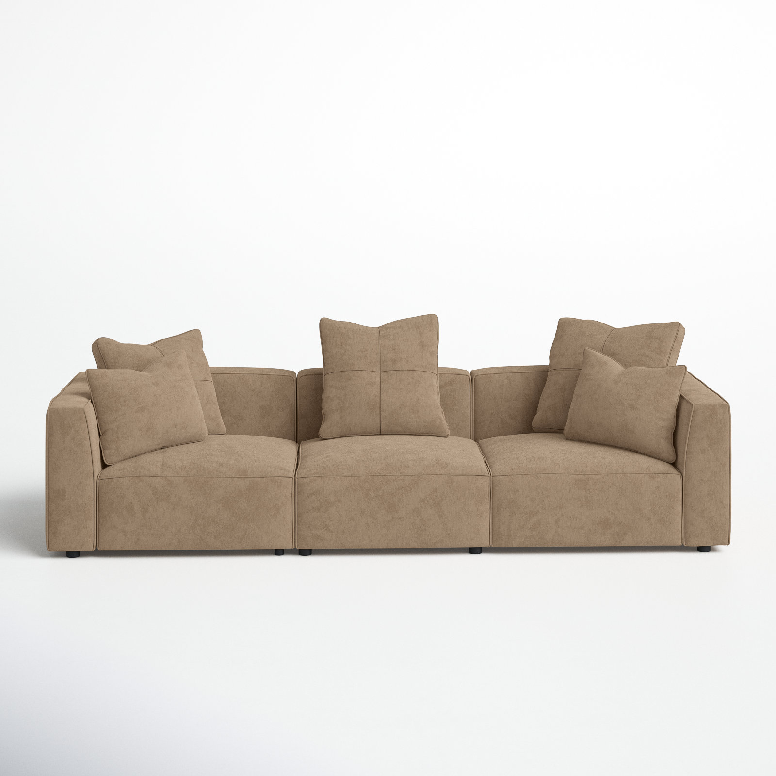 Del Modular Upholstered Sectional, Bella Buckwheat Polyester