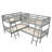 L-Shaped Bunk Bed With Ladder,Twin Size-Gray