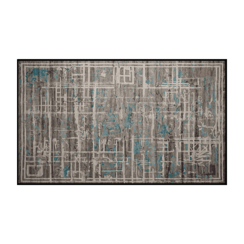 Machine Washable Black Area Rug, Runner 2' x 4'