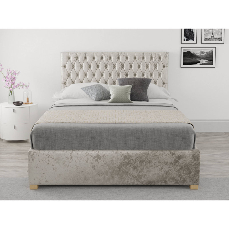 Central City Upholstered Ottoman Storage Bed, Super King (6'), Pearl