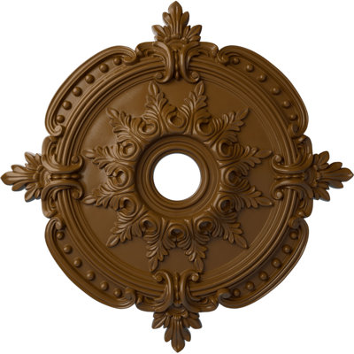Endurathane Benson Classic Ceiling Medallion, 28 3/8"OD x 3 3/4"ID x 1 5/8"P (Fits Canopies up to 6 1/2"), Hand-Painted Smokey Topaz Finish