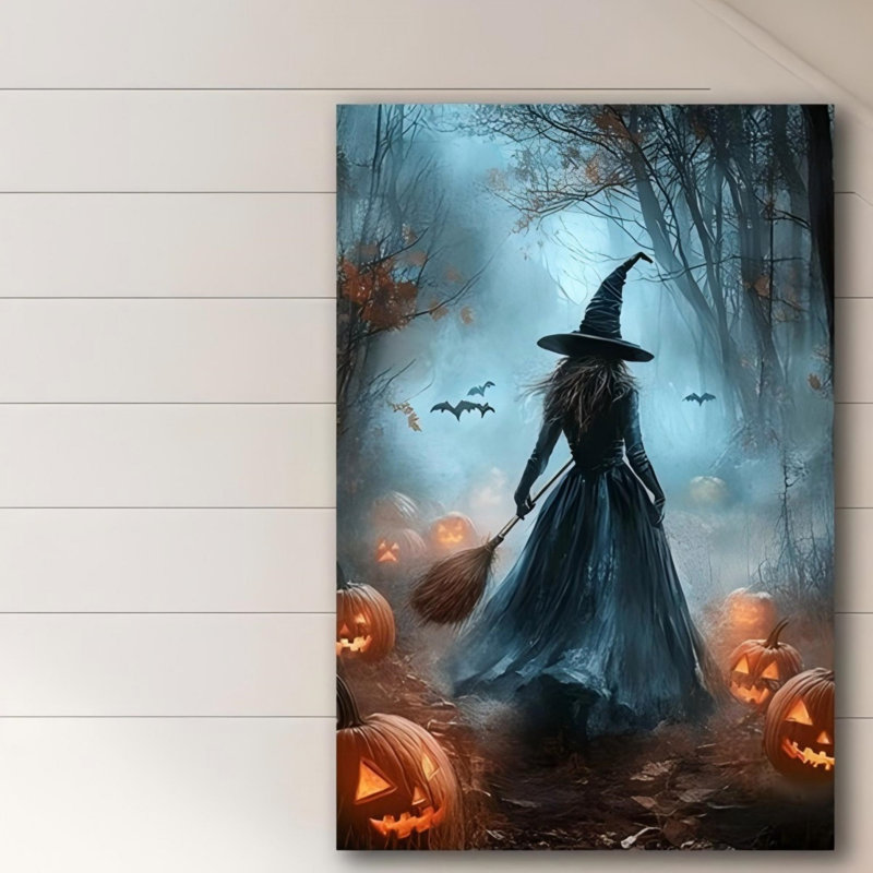 Art mural rétro sur toile 24 "x 36" Moody Halloween