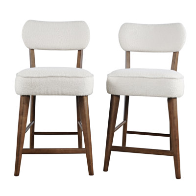Lizica Mid-Century Modern Boucle Upholstery Counter Barstool