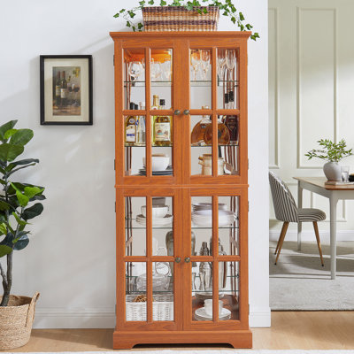 Vitrine exquise avec portes en verre et tablettes réglables, idéale pour mettre en valeur des objets de collection à la maison ou au bureau