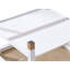 Table basse moderne carrée - structure en métal blanc éclatant de 27,6 po avec plateau en verre doré de luxe (table basse incluse)-1714537671