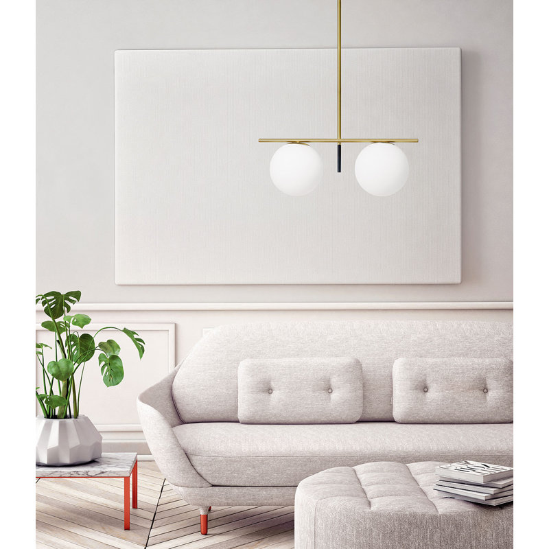 Mira Vista 2 - Light Brushed Brass Kitchen Island Pendant