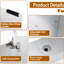 Meuble-lavabo autoportant de 48 po avec lavabo en résine, 2 coins de rangement, charnières de porte à fermeture en douceur, contreplaqué blanc brillant, sections de stratégie d'organisation, plan de clôture