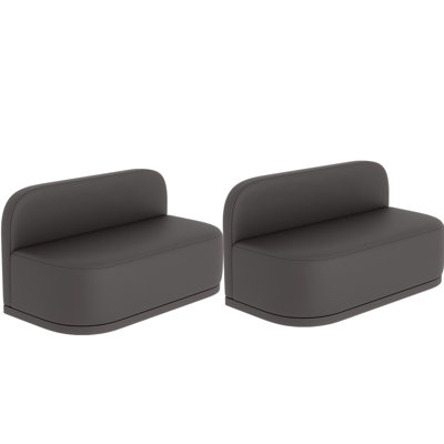 Ensemble de 2 bancs rembourrés en similicuir