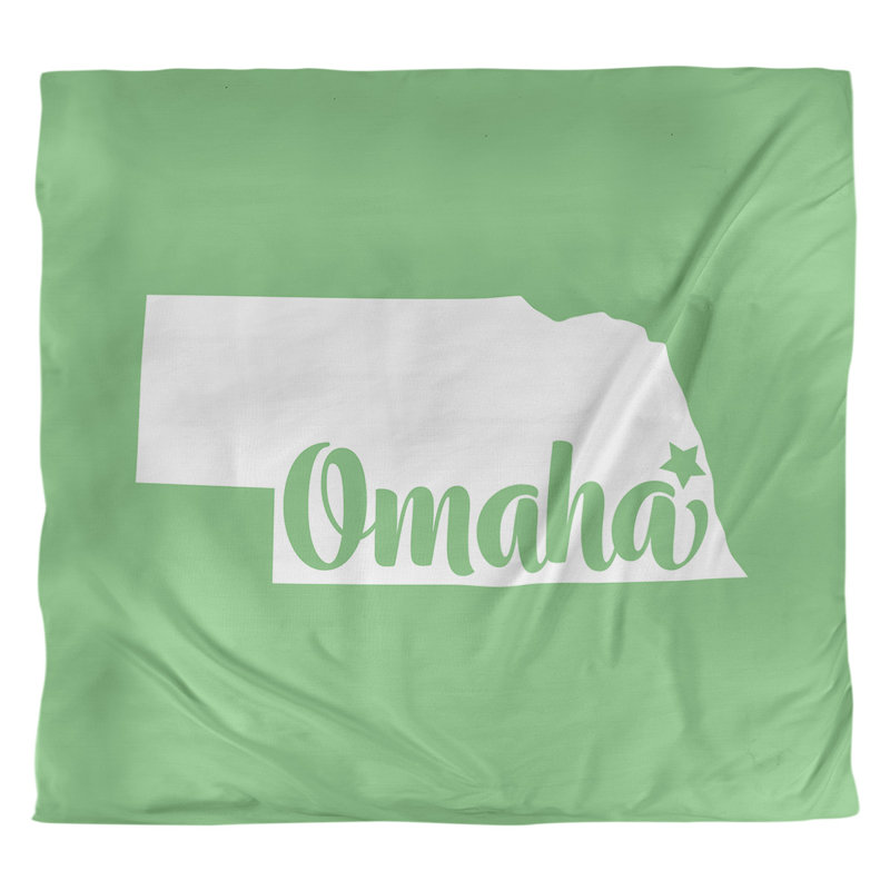 Housse de couette omaha nebraska, Housse de couette pour très grand lit, Vert, Microfibre