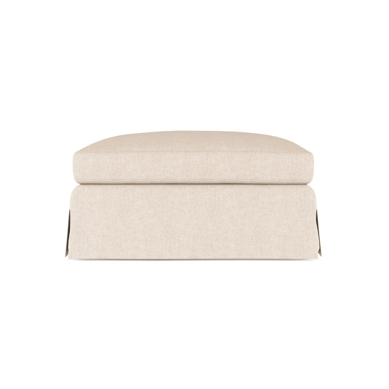 Ludlow Ottoman, Plush Velvet Oyster, Weathered