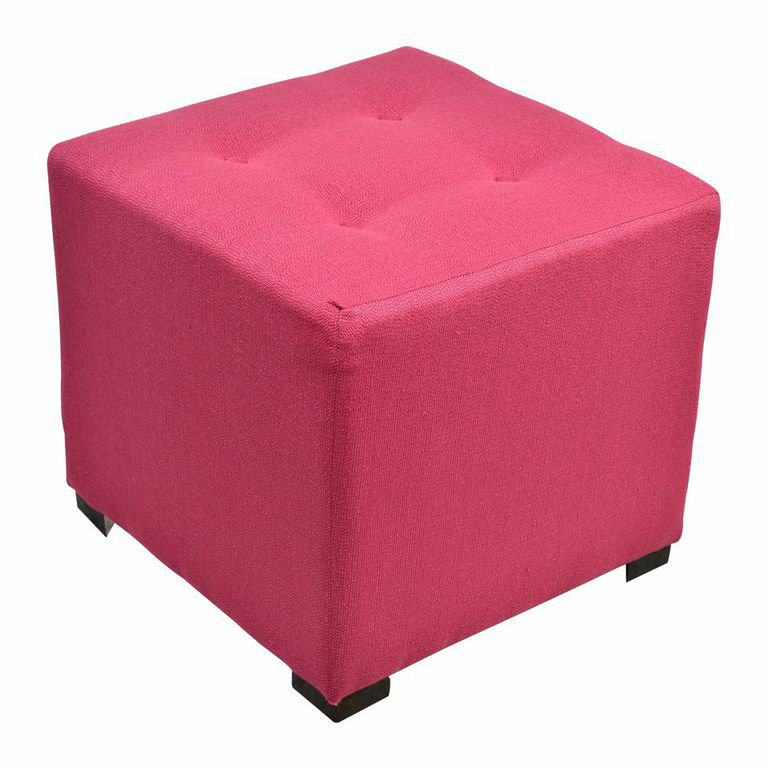 Cube Upholstered Ottoman, Candice Tulip