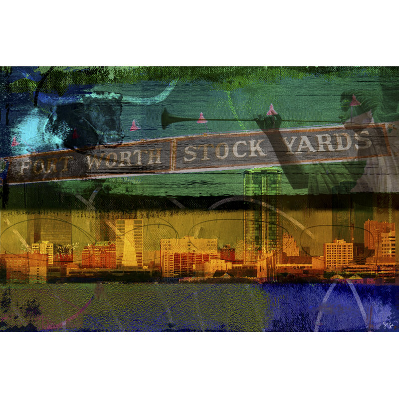 Ft. Worth Collage by Sisa Jasper - Wrapped Canvas Print, 30cm H x 46cm W