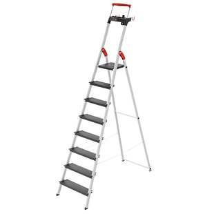 Louisville Ladder 12-Foot Fiberglass Pro Platform Ladder with Extended  Rail, 300-Pound Capacity, Type IA, FXP1712, Red 