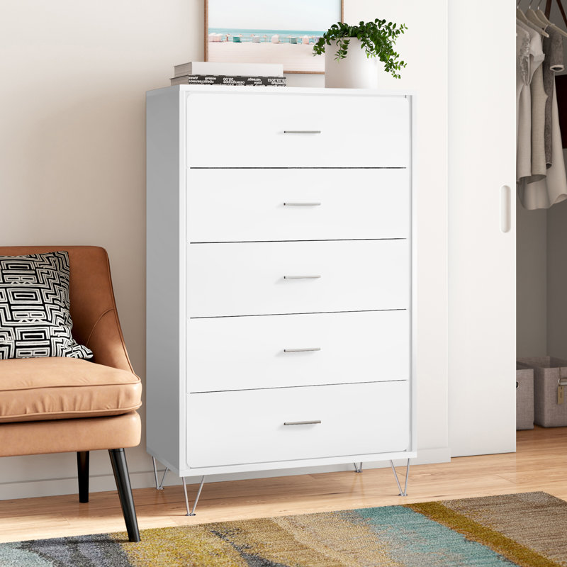 Hursey 5-Drawer Chest, White