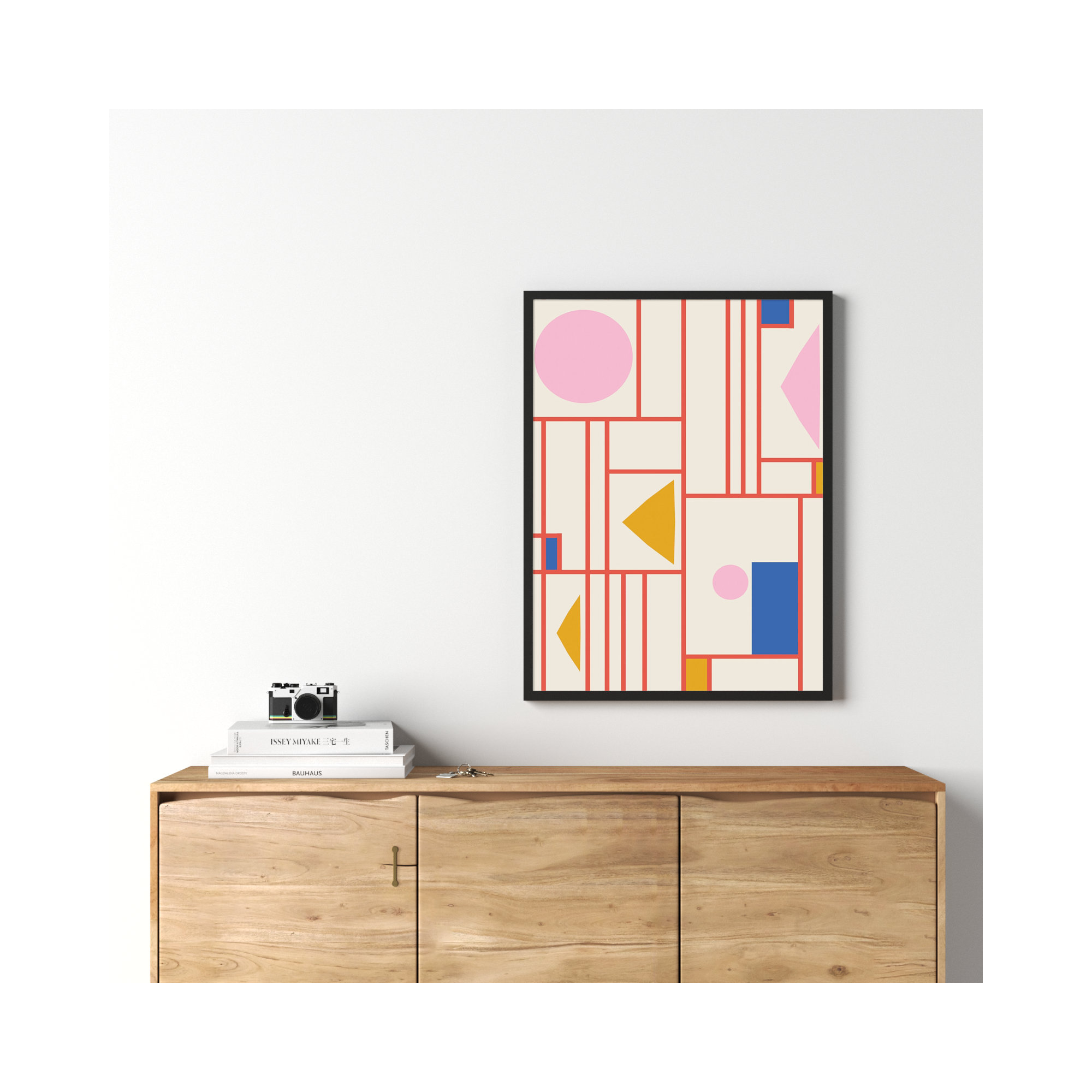 Framed Shapes by Beth Vassalo, 41" H x 31" W x 1" D, Black