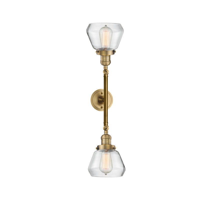 Éclairage pour salle de bain à intensité variable 2 lumières Chill, Laiton brossé, Transparent