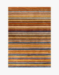 Striped Wool Hand Knotted Area Rug, 1.50m x 0.90m