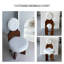Chaise d'appoint blanche à dossier solide (ensemble de 2)