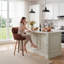 Swivel Upholstered Counter Stool with Solid Wood Frame-455983326