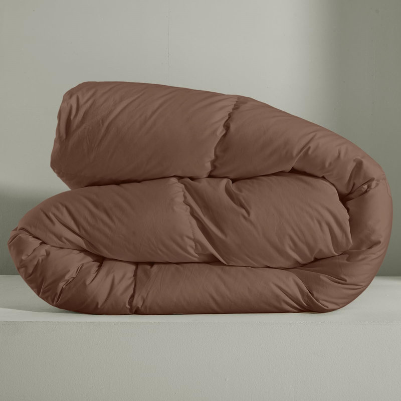King Size Brown Cotton-Blend Down Comforter