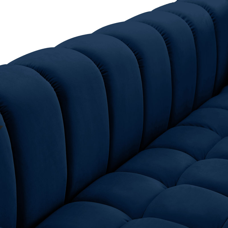 Carlan Velvet Armchair, Navy Velvet