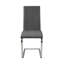 Table de salle à manger moderne de luxe à finition noire avec table extensible 5 pièces et 4 chaises d'appoint avec revêtement en similicuir gris et base en chrome-132846858