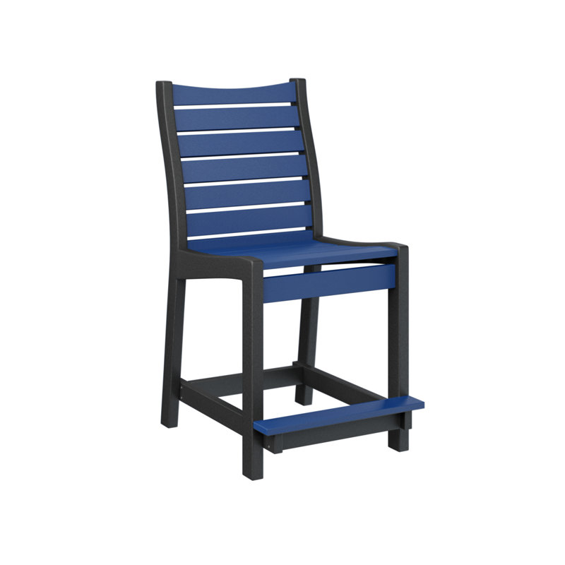 Bristol Outdoor Bar Stool, Black, Pacific Blue