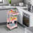 3 Tier Rolling Utility Cart With Drawer,Storage Cart,Rolling Cart Storage Organizer With Iron Wheels-1138648359