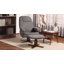 HOMCOM Swivel Recliner Chair with Footstool and Wooden Base, Beige