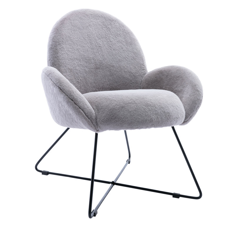 Kosmoski Upholstered Slipper Chair, Gray