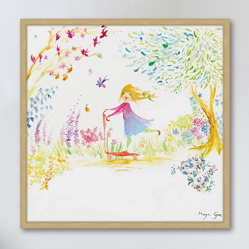 «Girl at the Park» par Maya Gur, reproduction d'art encadrée, H 18 po x l 18 po x P 1,5 po