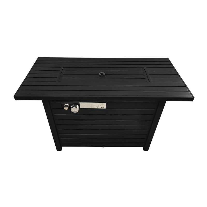 Foyer de table extérieur en acier de 25 po x l 42 po avec couvercle
