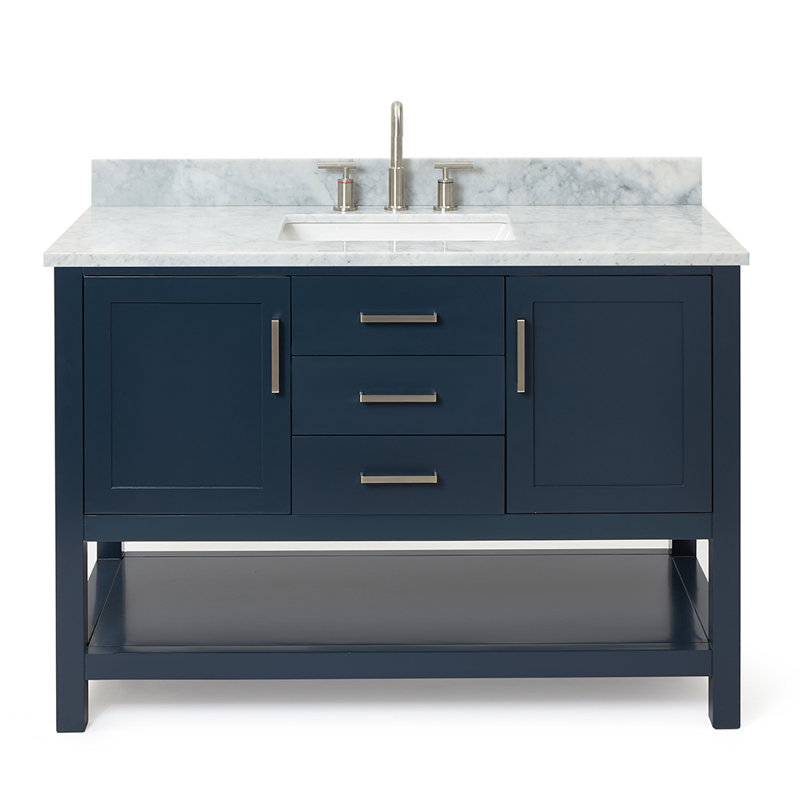 Ensemble de meuble-lavabo simple 49 po Abby, Bleu minuit