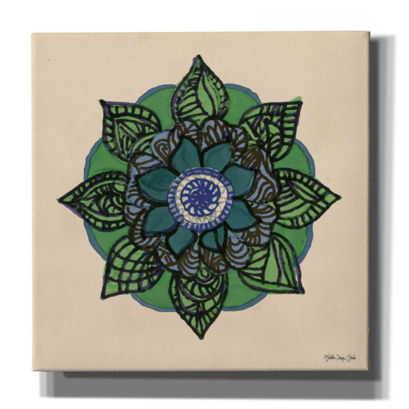 Mandala 2 par Stellar Design Studio - peinture sur toile tendue, H 18 po x l 18 po x P 0,75 po