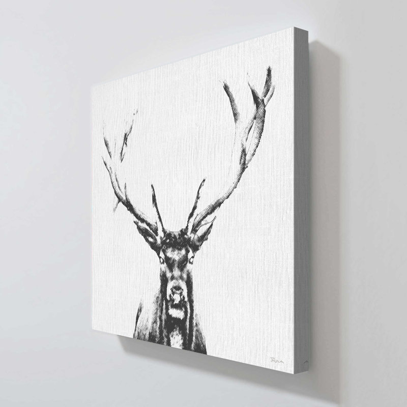 "Graphite Deer" par Katrina Craven, reproduction sur toile, H 18 po x l 18 po x P 1 po